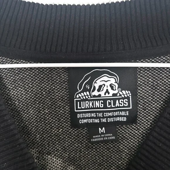 Lurking Class Skullfly Butterfly Scull Crop Cardigan Sweater Black Goth Grunge M - Picture 3 of 10